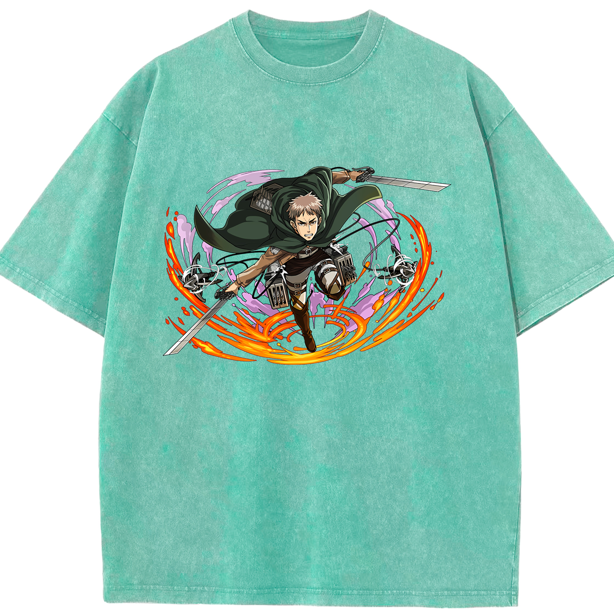 （画像用） 進撃の巨人 ジャン・キルシュタイン Attack on Titan Jean Kirstein 綿100% ヴィンテージ風 半袖Tシャツ（フロントプリント）